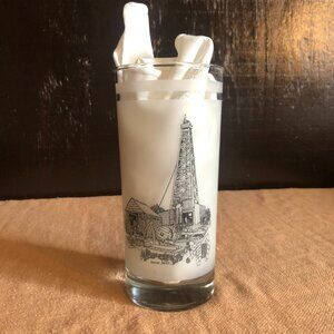Vintage Texas 150th Anniversary Glass 12oz Cable Tool Drilling Rig (Odessa)